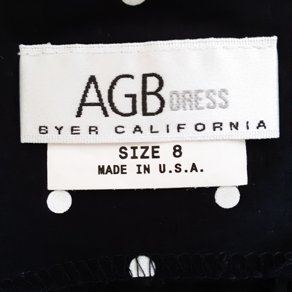 VINTAGE DRESS AGB POLKA DOT BLACK MADE IN USA - Picture 6 of 6